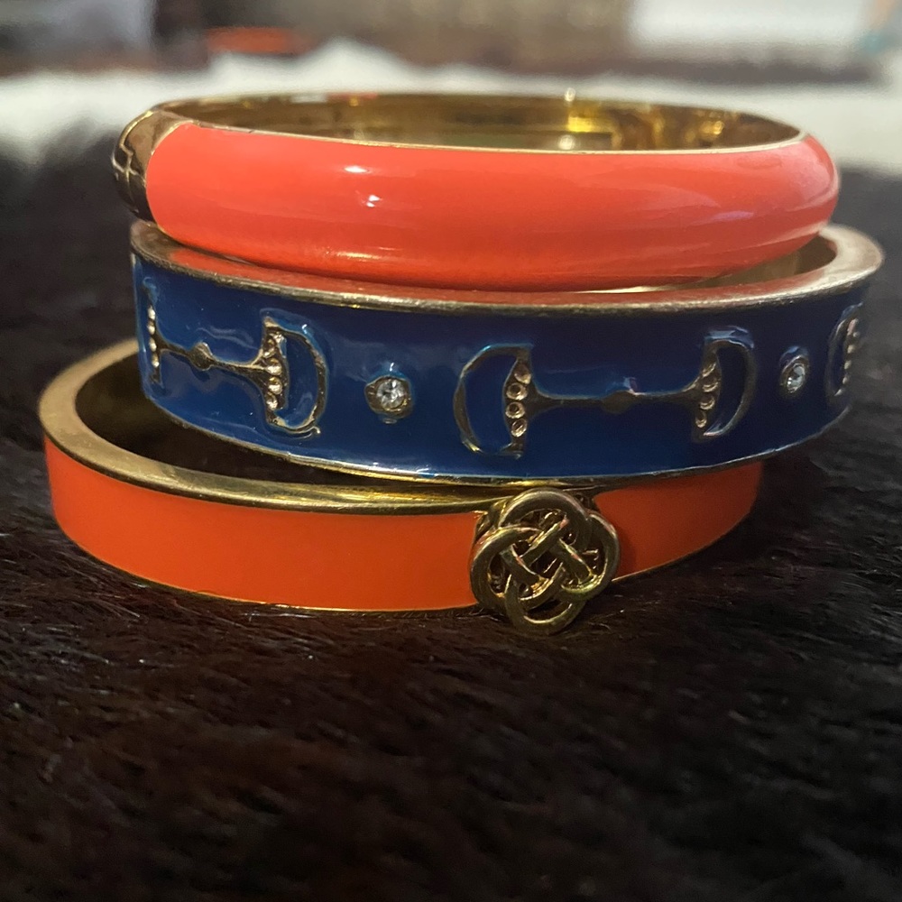 Gold Enamel Cuff Bracelets